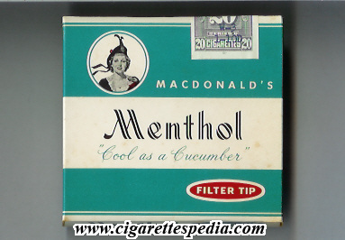 macdonald s menthol filter tip s 20 b canada