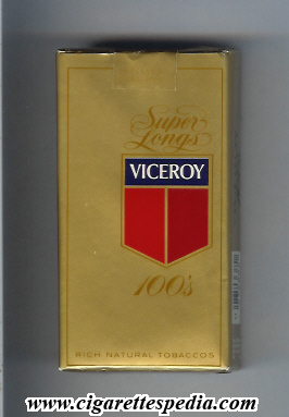 viceroy with flag in the right l 20 s rich natural tobaccos gold usa