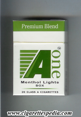 a one vertical one premium blend menthol lights ks 20 h india usa