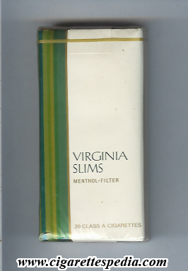 virginia slims name by two lines menthol filter l 20 s usa