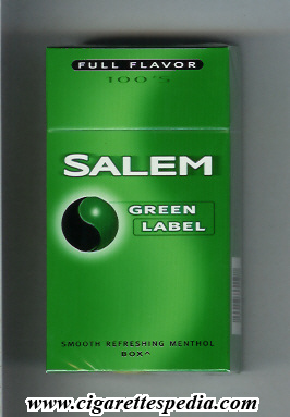 salem green label full flavor menthol l 20 h usa