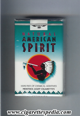 natural american spirit menthol light ks 20 s white green usa