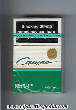 cameo canadian version menthol ks 20 h white green canada